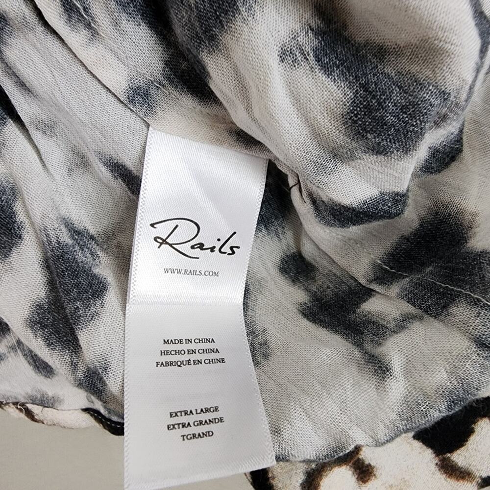 Rails Fable Blurred Cheetah Print V-Neck Blouse Flounce Sleeve NWT XLarge XL - Picture 14 of 16